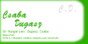 csaba dugasz business card
